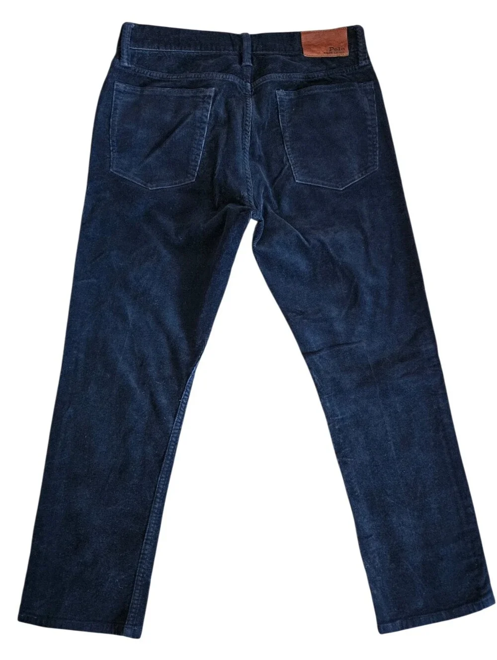 Men's Polo Ralph Lauren Varick Slim Straight Blue Corduroy Pants 32x26.5 Fall
